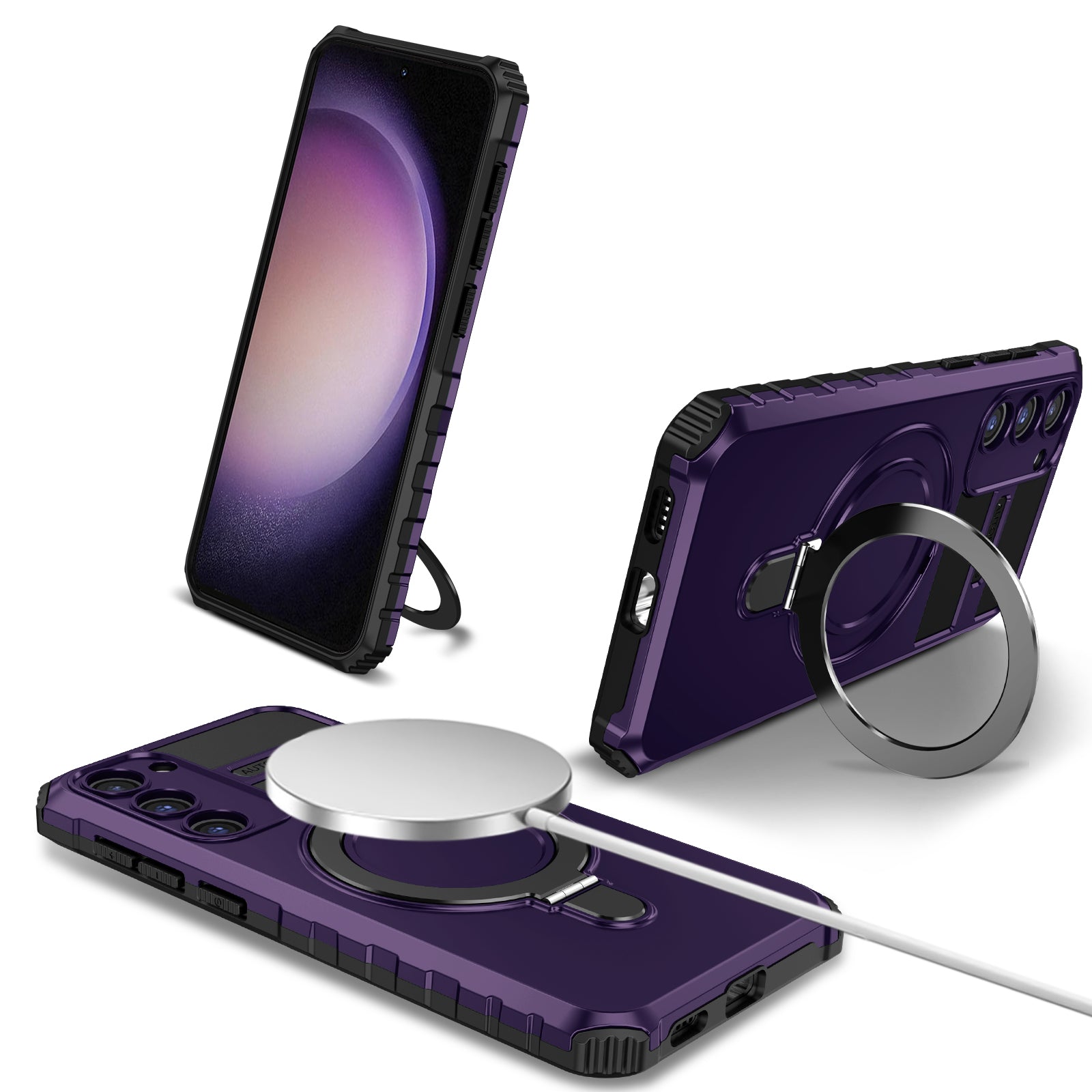For Samsung Galaxy S23 Ring Kickstand Phone Case Shockproof PC TPU Magnetic Cover For Samsung Galaxy S23 Ring Kickstand Phone Case Shockproof PC TPU Magnetic Cover